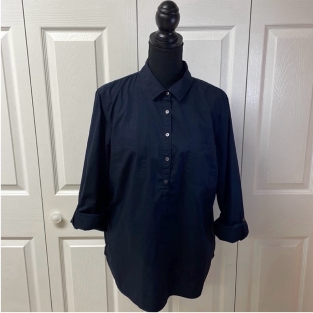 Talbots Navy Blue Blouse